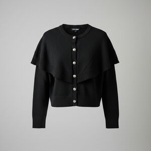 Steve Madden Women's Long Sleeve Cape Cardigan In Black Size Small MSRP: $99